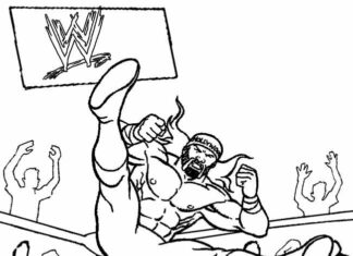 en el ring Libro para colorear de WWE para imprimir