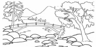 vacations in the mountains coloring book to print