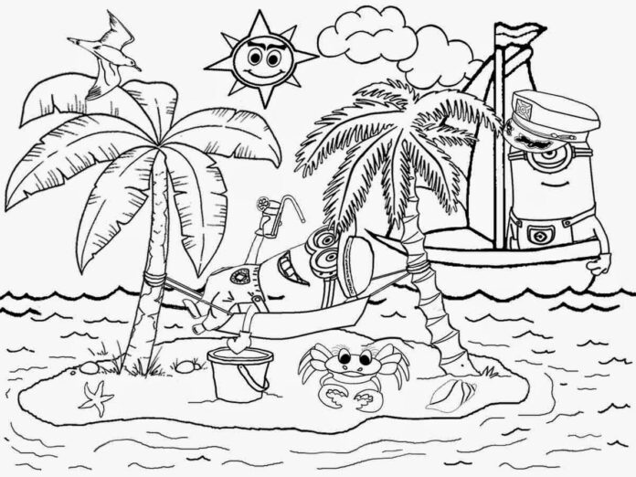 holiday landscape coloring book to print
