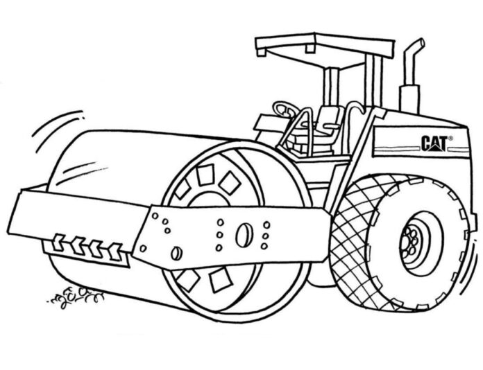 roller CAT coloring book to print