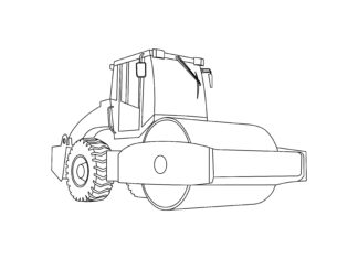 road roller coloring book to print