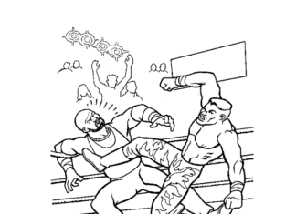 WWE fight coloring book to print