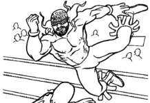 Livro de colorir Fight Wrestling para imprimir