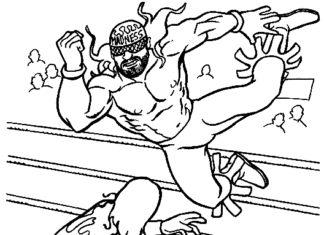 Färgbok om Fight Wrestling att skriva ut