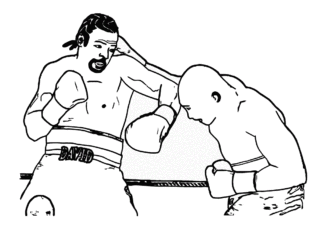 ボクシングの試合の塗り絵の印刷