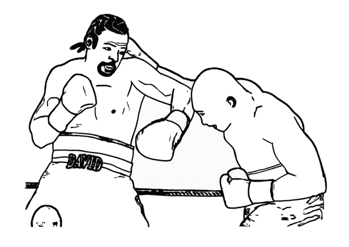 ボクシングの試合の塗り絵の印刷