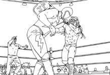 Wrestling Kampf Malbuch zum Ausdrucken
