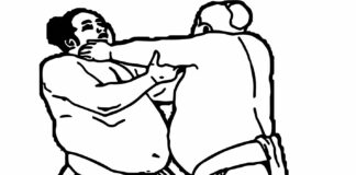 Sumo fight målarbok att skriva ut