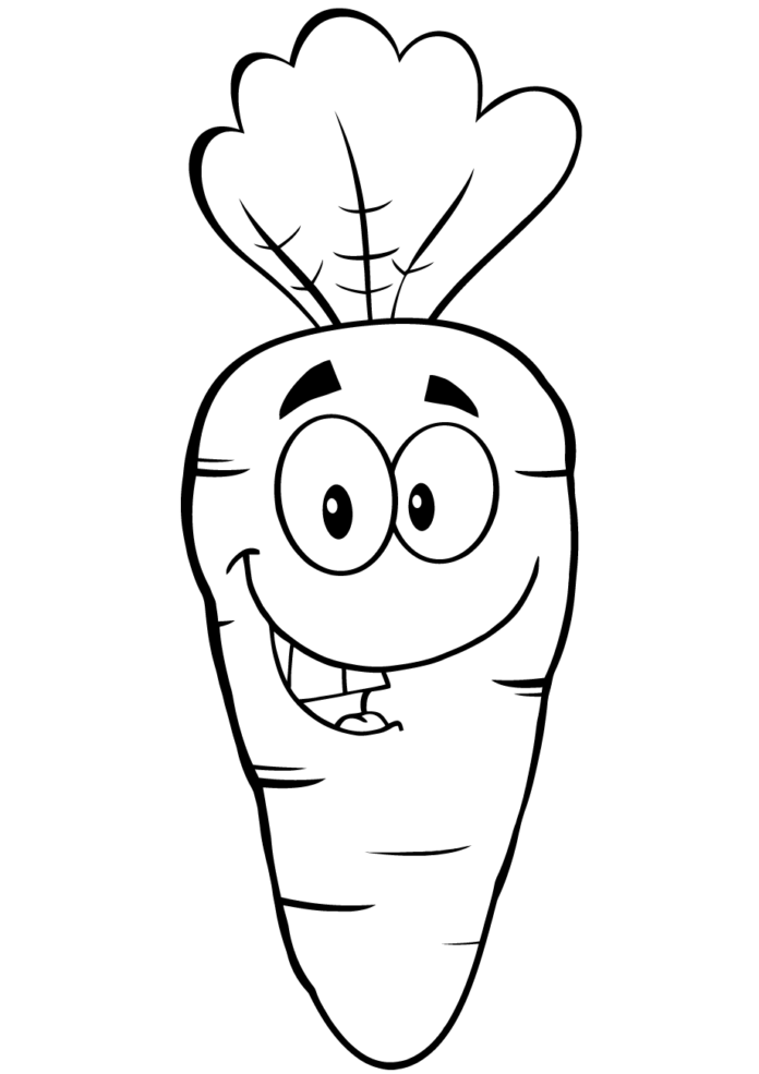 happy carrot printable picture