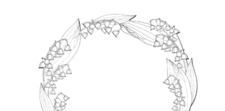 lily of the valley garland coloring book to print