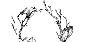 magnolia garland coloring book to print