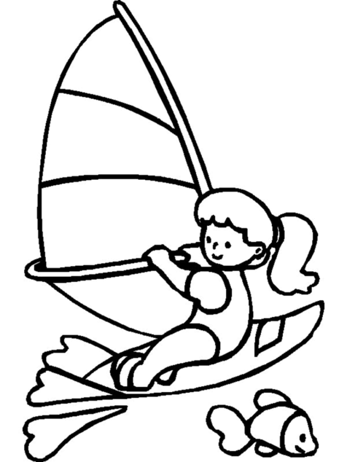 windsurfing malebog til udskrivning
