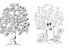 spring trees coloring book to print