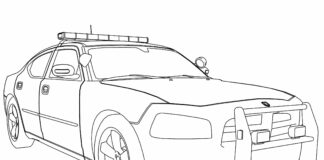 police car coloring book to print