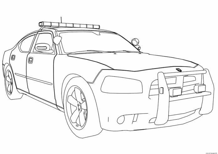 policajné auto na vytlačenie omaľovánky