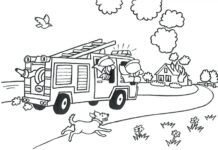 wóz strażacki psi patrol kolorowanka do drukowania