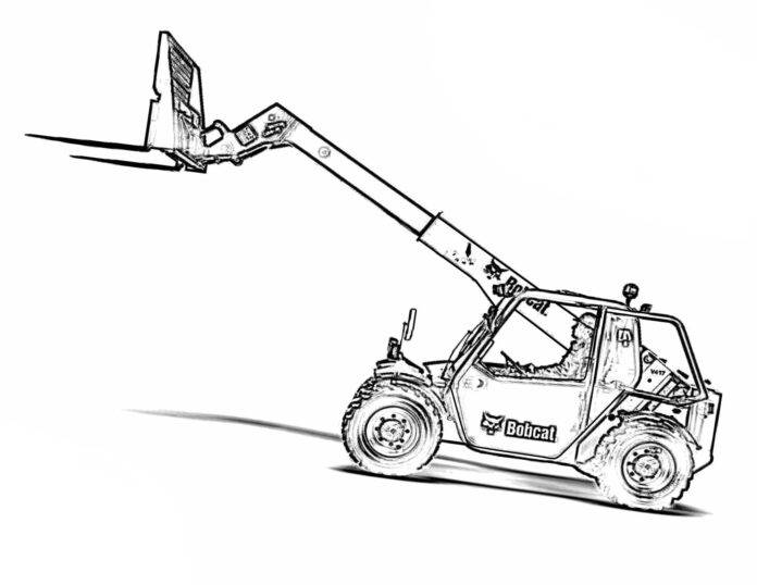 bobcat forklift coloring book to print