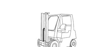 forklift truck for kids coloring book to print