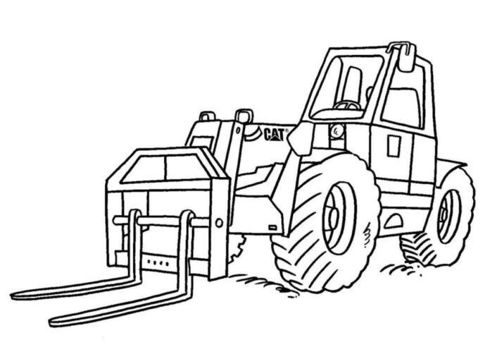forklift truck for special tasks coloring book to print
