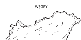 węgry mapa kolorowanka do drukowania