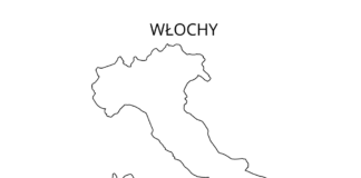 włochy mapa kolorowanka do drukowania