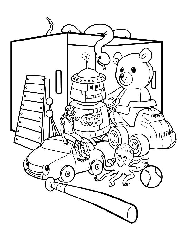 toys in the baby's room coloring book to print