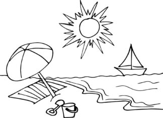 sunset coloring book to print