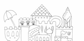 sand castle coloring book to print
