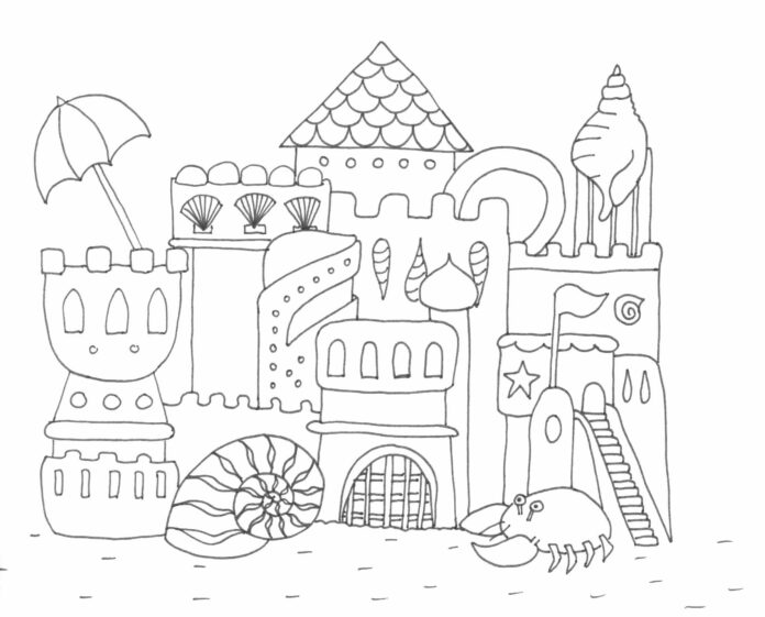 sand castle coloring book to print