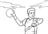 handball player coloring book to print