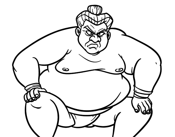 sumo fighter coloring book to print