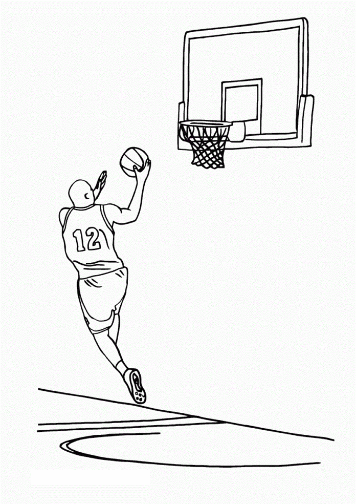 livro de colorir para impressão de um jogador profissional de basquetebol