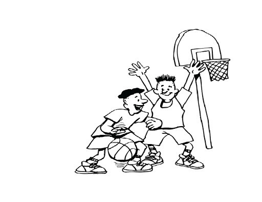 Basketball-Wettkampf-Malbuch zum Ausdrucken