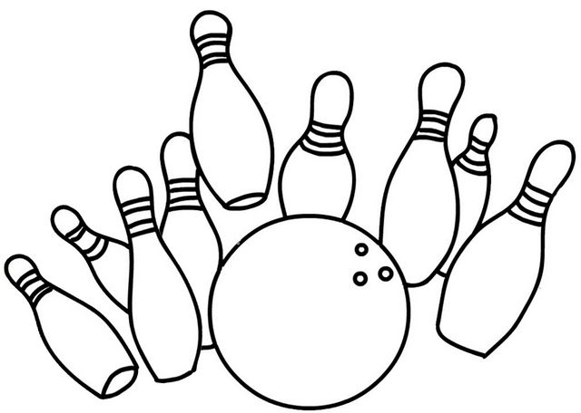 bowling set coloring book printable