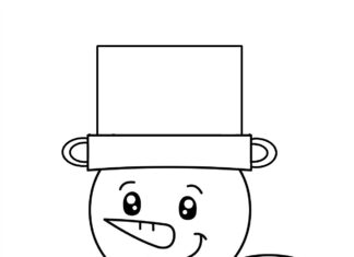 Immagine del cappello del pupazzo di neve da stampare