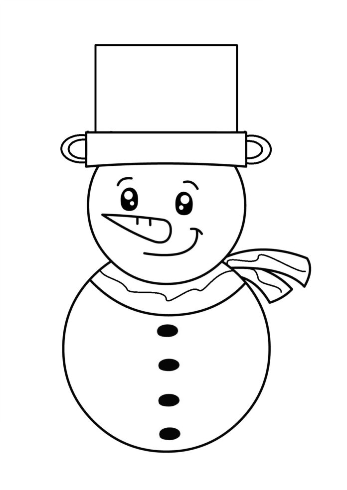 Sněhulák klobouk tisknutelný obrázek