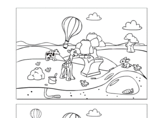 find five differences coloring book to print