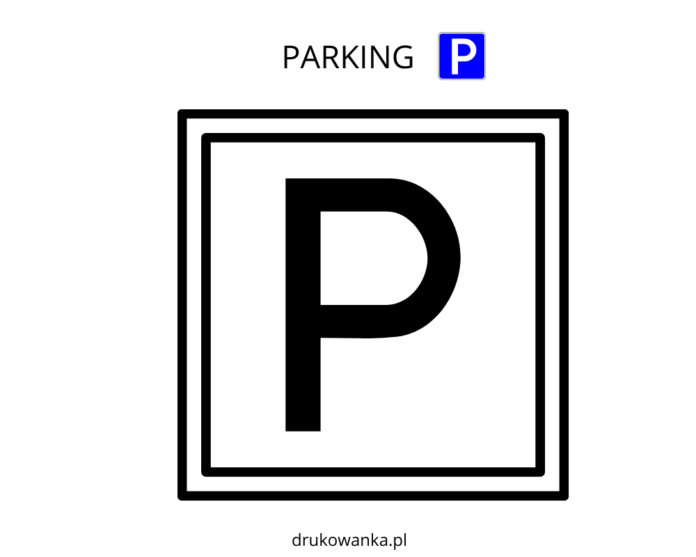 znak parking kolorowanka do drukowania