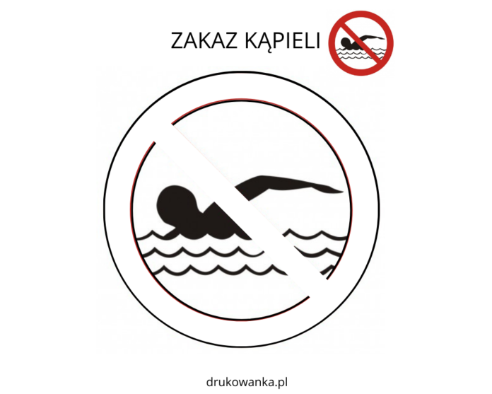 水泳禁止の標識の塗り絵の印刷