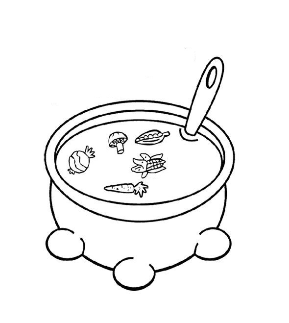 livre de coloriage de la soupe aux légumes à imprimer