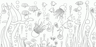 海の動物の印刷用塗り絵