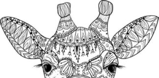 Mandala giraffe picture to print