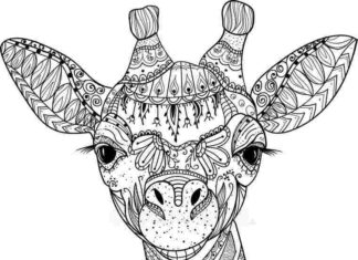 Mandala giraffa da stampare