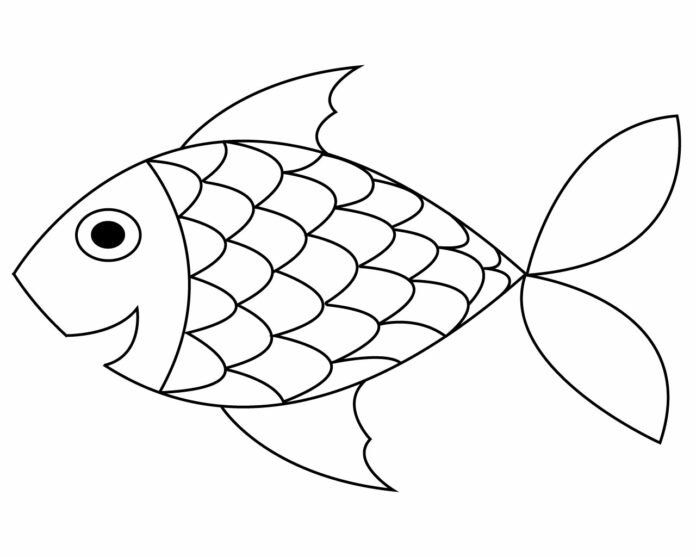 pesce rosso libro da colorare stampabile