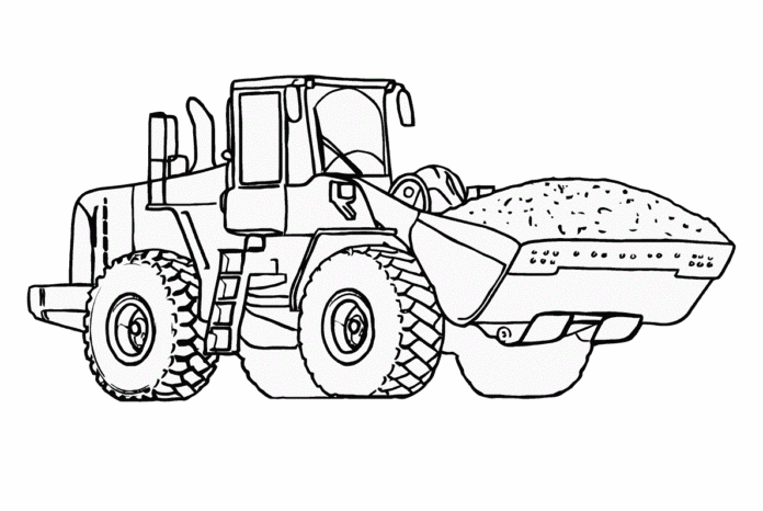 loader carries sand coloring book to print