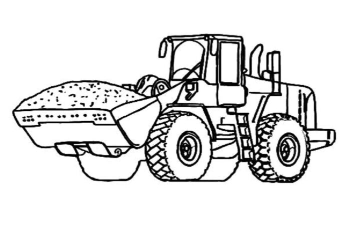 loader carries earth coloring book to print