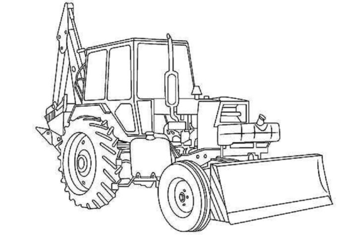 loader on construction site coloring book to print