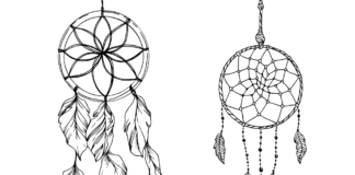 dream catcher on the wall coloring book to print