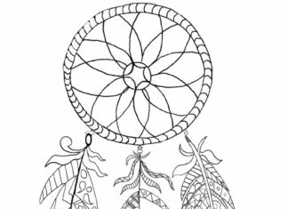 dream catcher wall coloring book printable