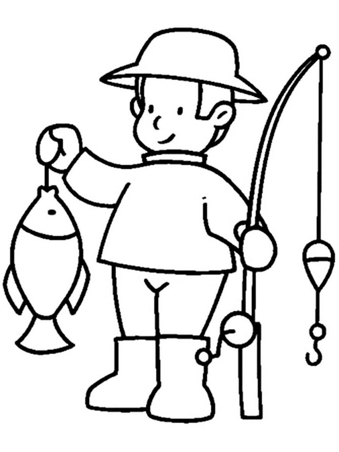 fishing coloring book to print
